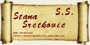 Stana Sretković vizit kartica